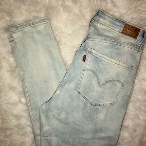 Levi's super high rise bleach blue denim leggings